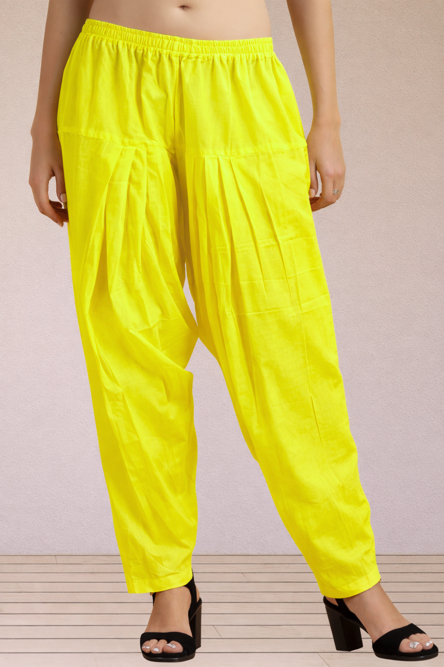 Neon Yellow Easy Fit Cotton Salwar