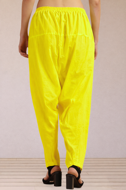 Neon Yellow Easy Fit Cotton Salwar