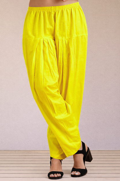 Neon Yellow Easy Fit Cotton Salwar