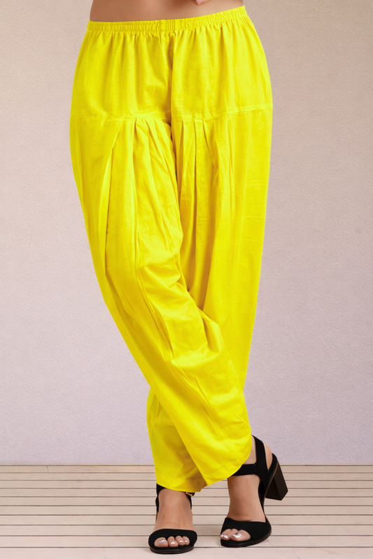 Neon Yellow Easy Fit Cotton Salwar