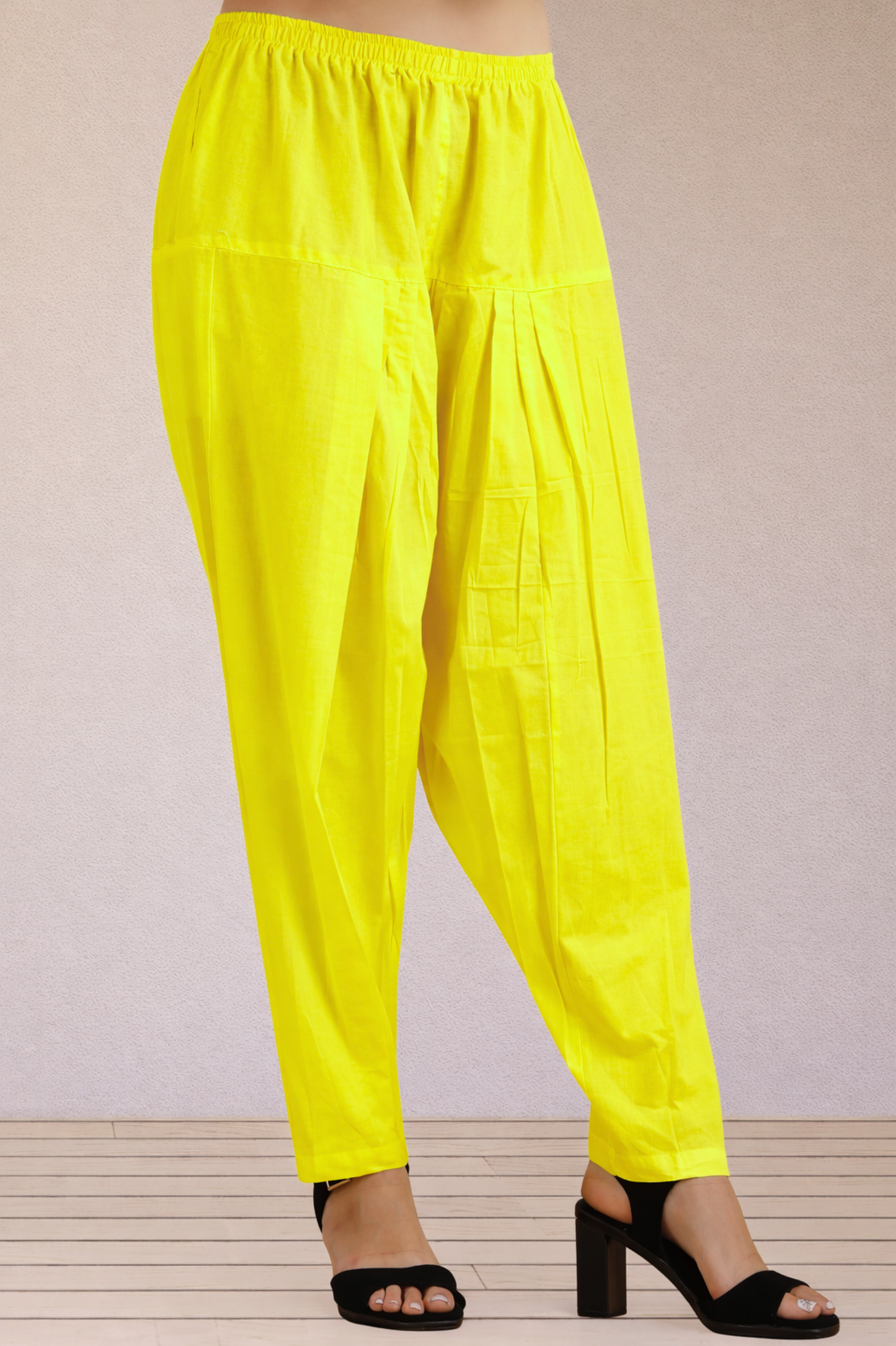 Neon Yellow Easy Fit Cotton Salwar