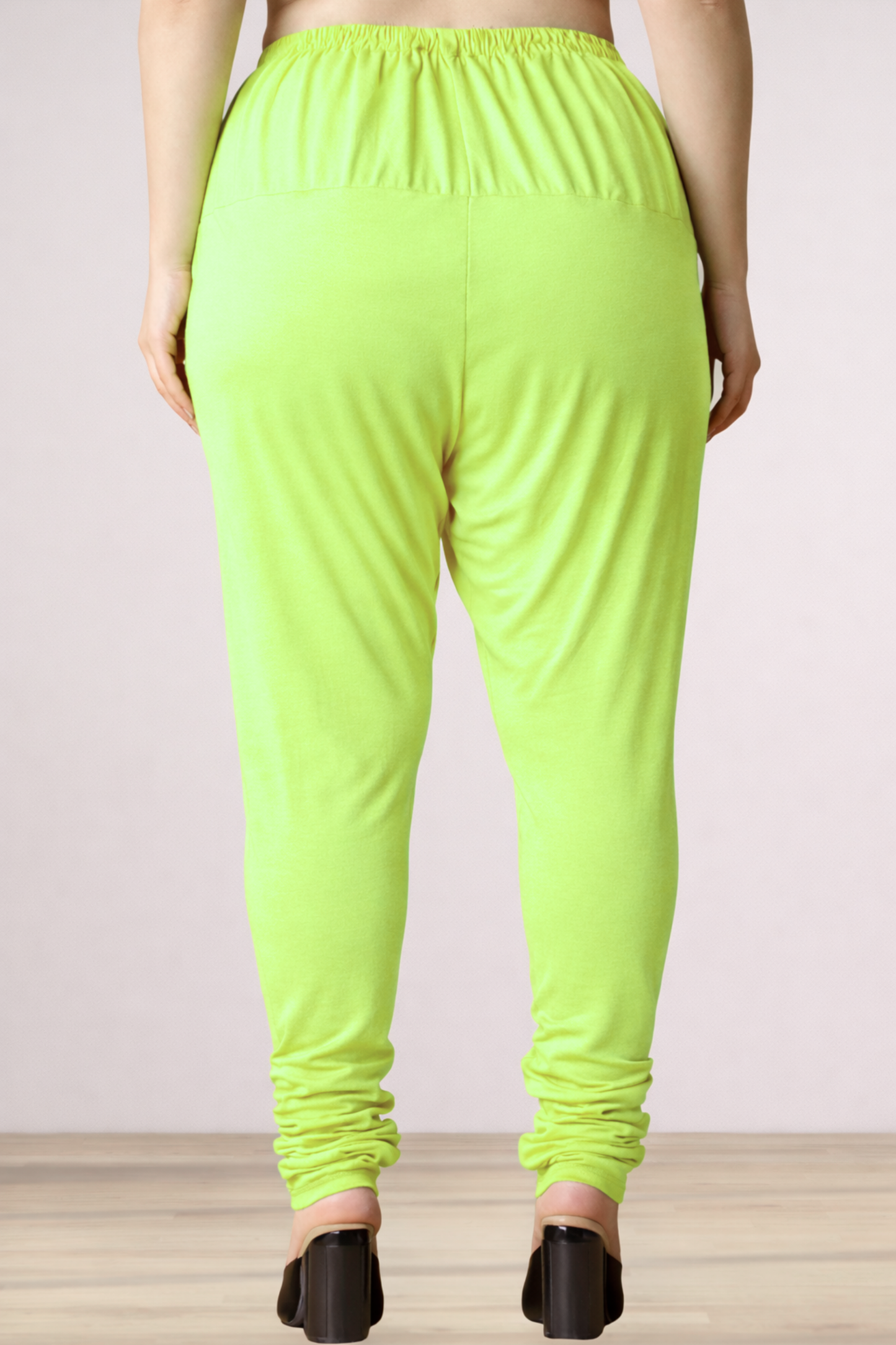 Neon Green Cotton Churidar Pants