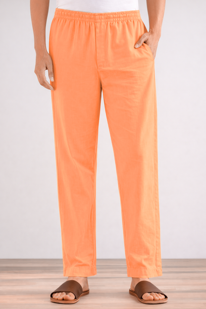 Neon Orange Cotton Pant Pajama