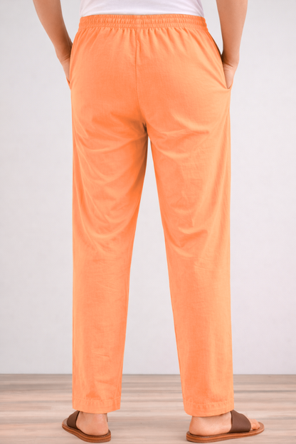 Neon Orange Cotton Pant Pajama