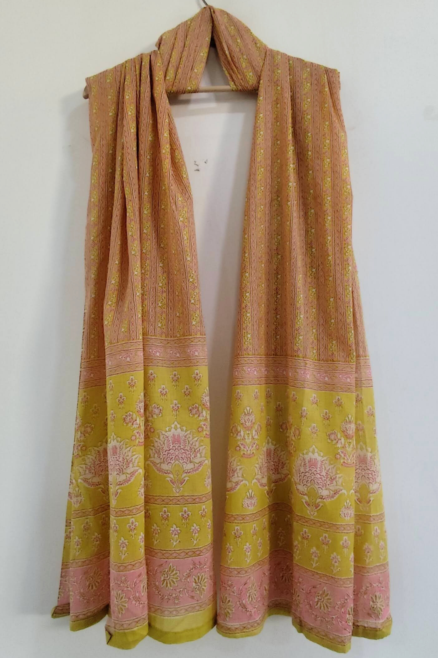 Neon Pink Floral Cotton Dupatta