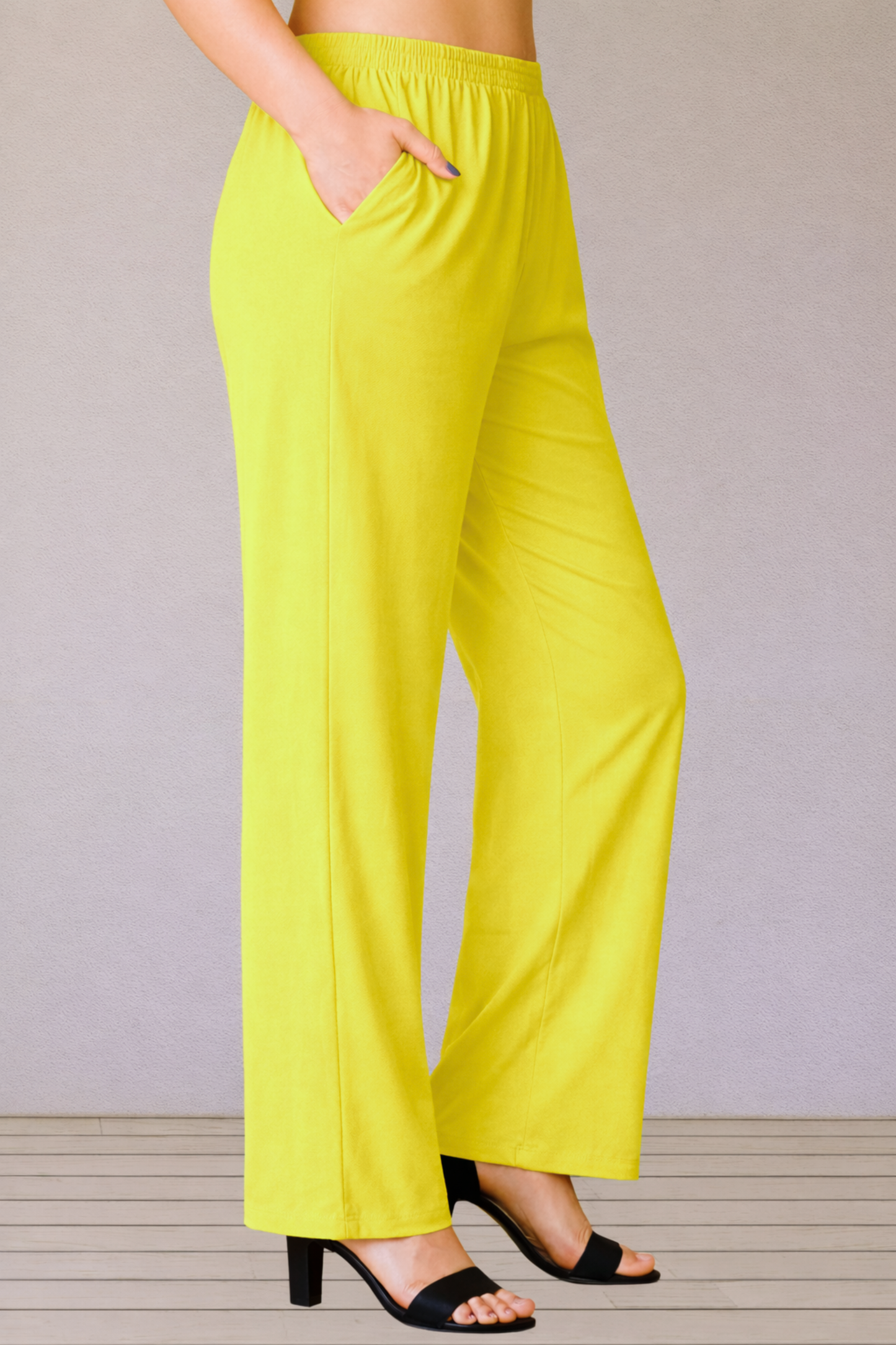Neon Yellow Rayon Kurti Pant