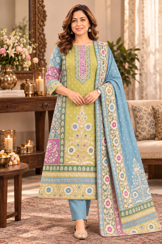 Nilofer Karachi Muslin Suit with Aari Work