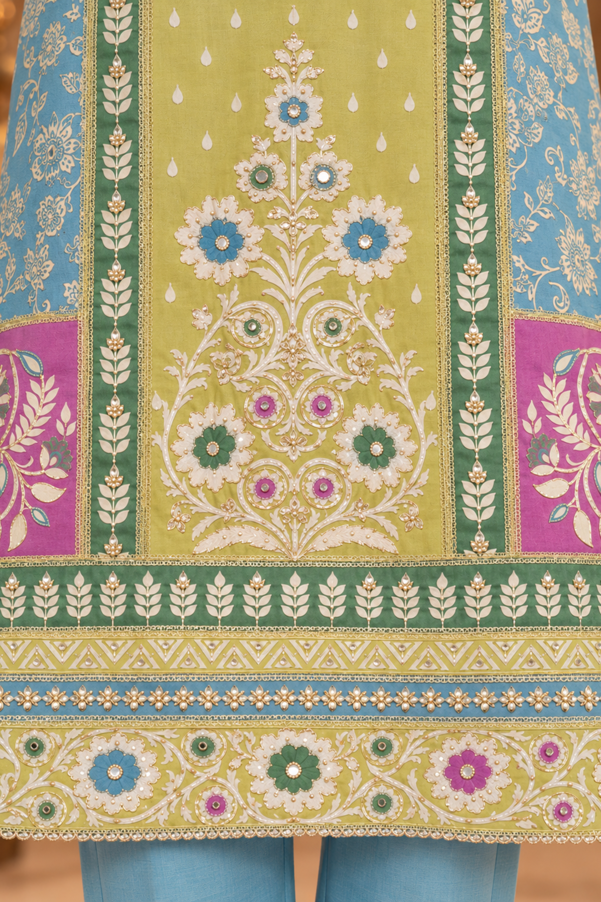 Nilofer Karachi Muslin Suit with Aari Work