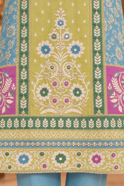 Nilofer Karachi Muslin Suit with Aari Work