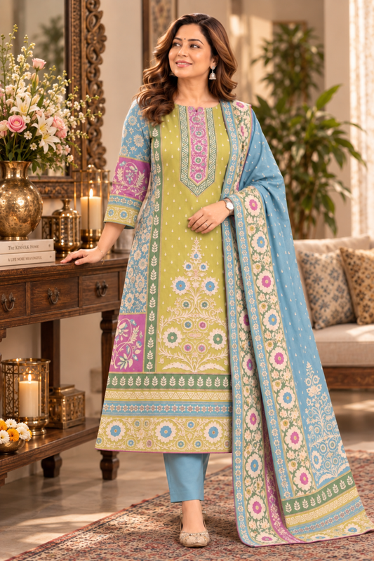 Nilofer Karachi Muslin Suit with Aari Work