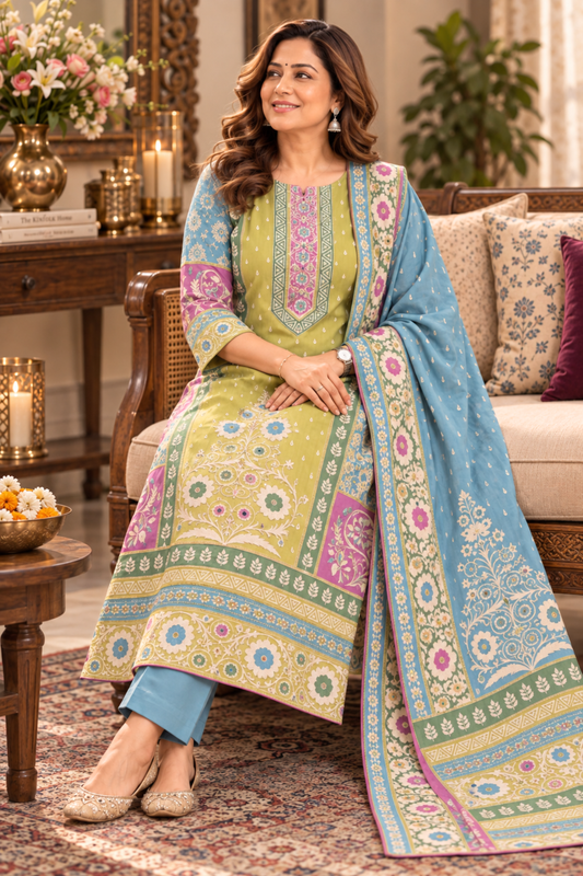 Nilofer Karachi Muslin Suit with Aari Work