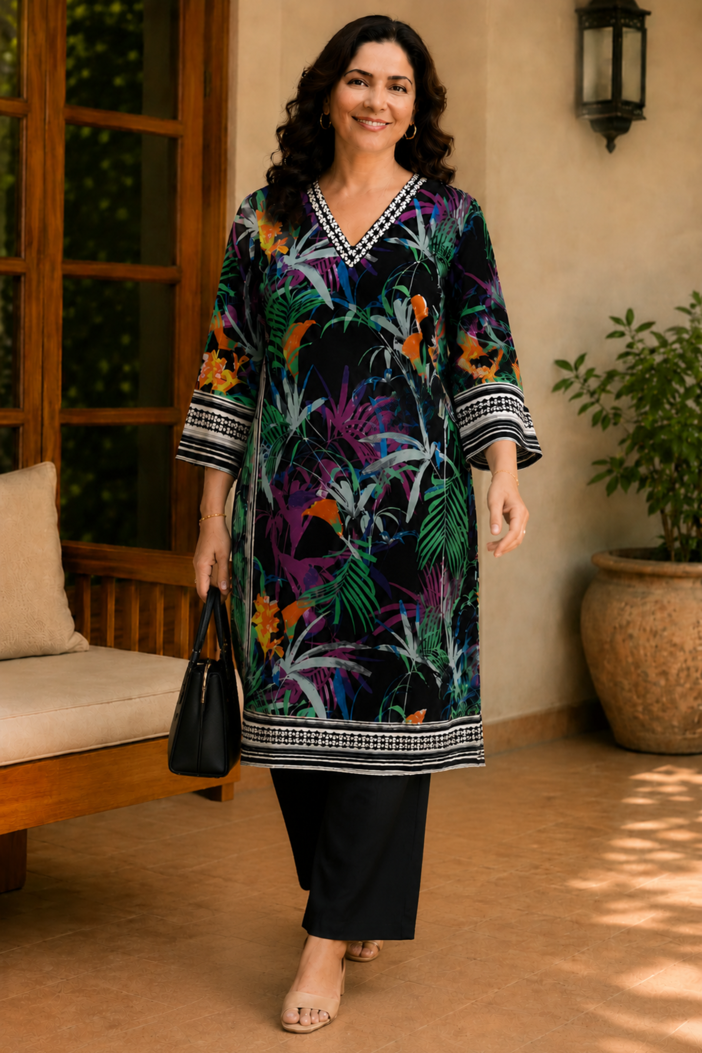 Nocturne Botanica Kurta With Pants