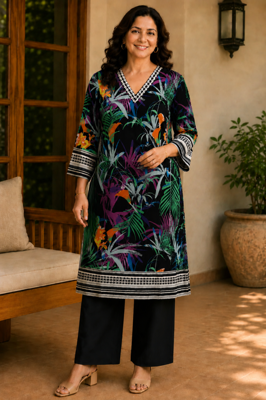 Nocturne Botanica Kurta With Pants
