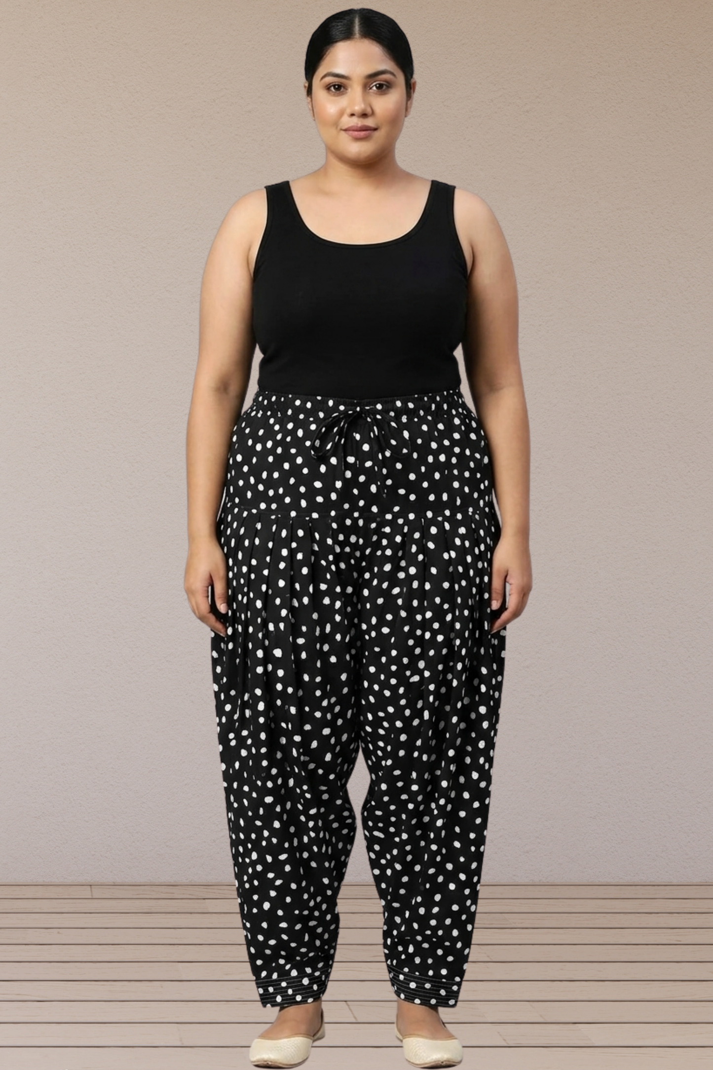 Noir Bindi Drape Salwar