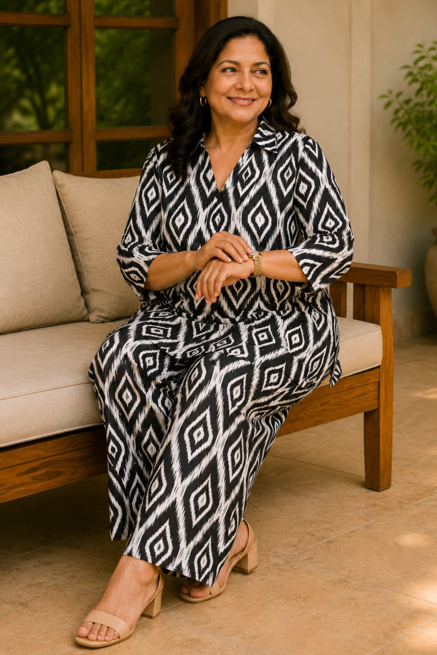 Noir Ikat Linen Co-ord Set