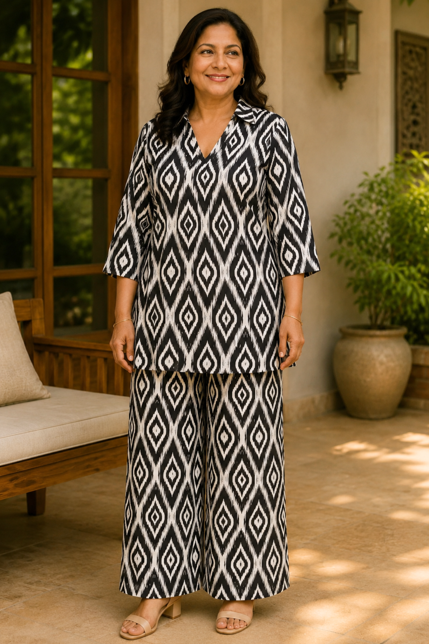 Noir Ikat Linen Co-ord Set