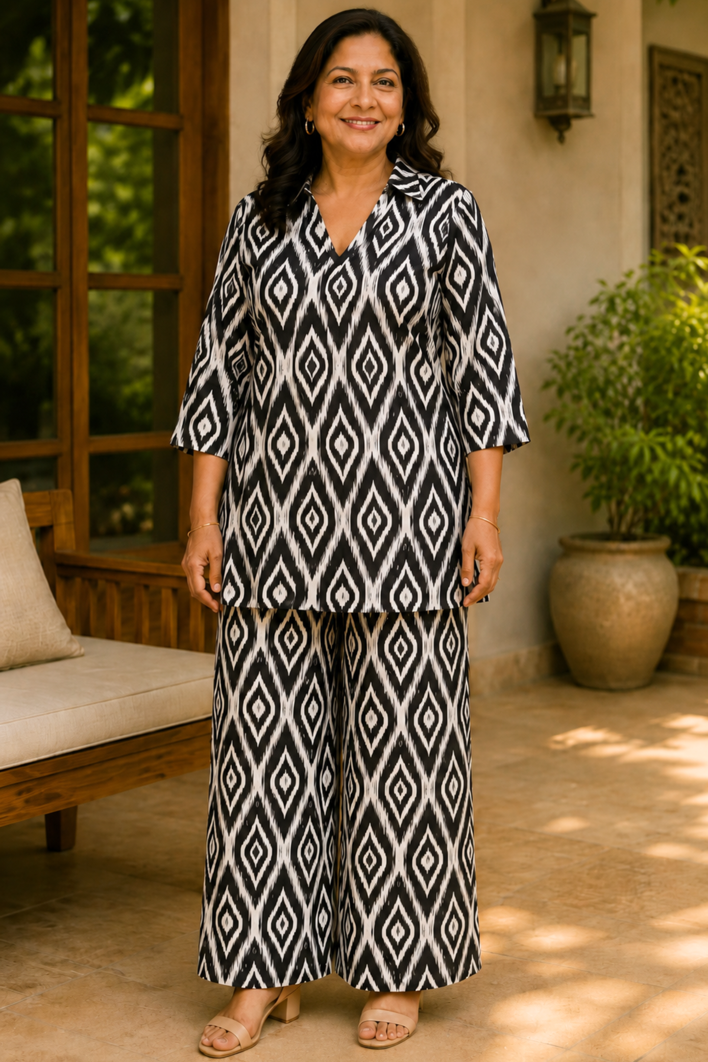 Noir Ikat Linen Co-ord Set