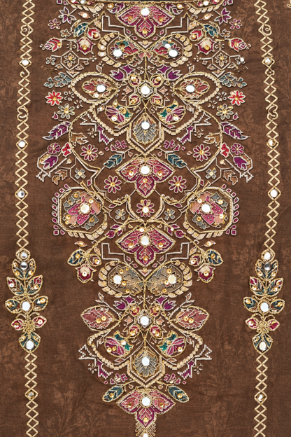 Noor Karachi Muslin Suit With Aari Work