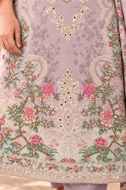 Noor Karachi Muslin Suit With Aari Work
