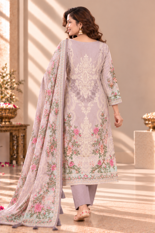 Noor Karachi Muslin Suit With Aari Work