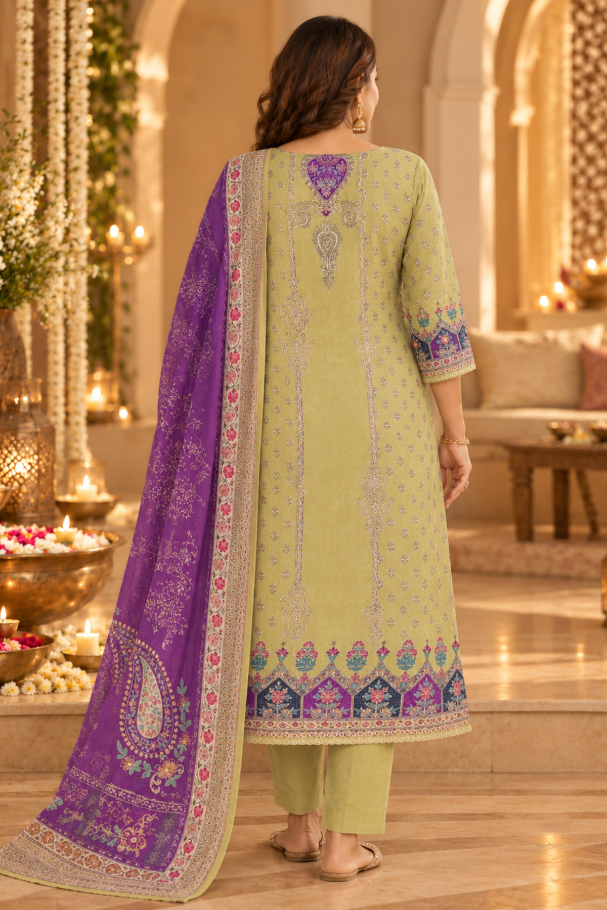 Noorain Karachi Muslin Suit with Aari Work