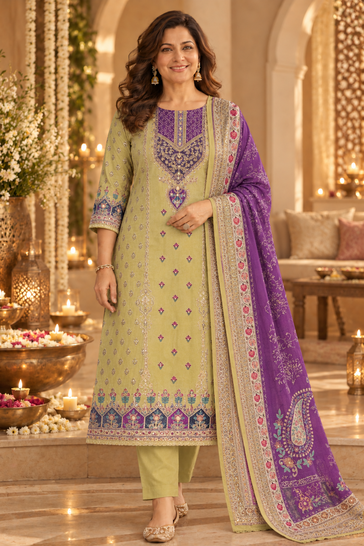 Noorain Karachi Muslin Suit with Aari Work