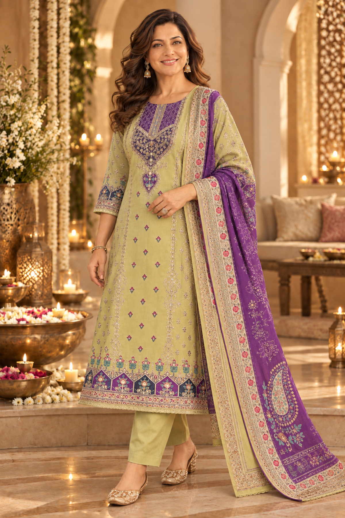 Noorain Karachi Muslin Suit with Aari Work