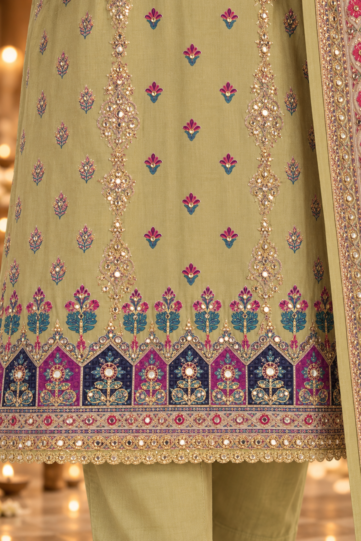Noorain Karachi Muslin Suit with Aari Work