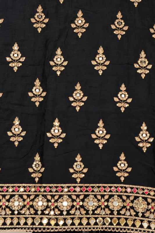 Nusrat Karachi Muslin Suit With Aari Work