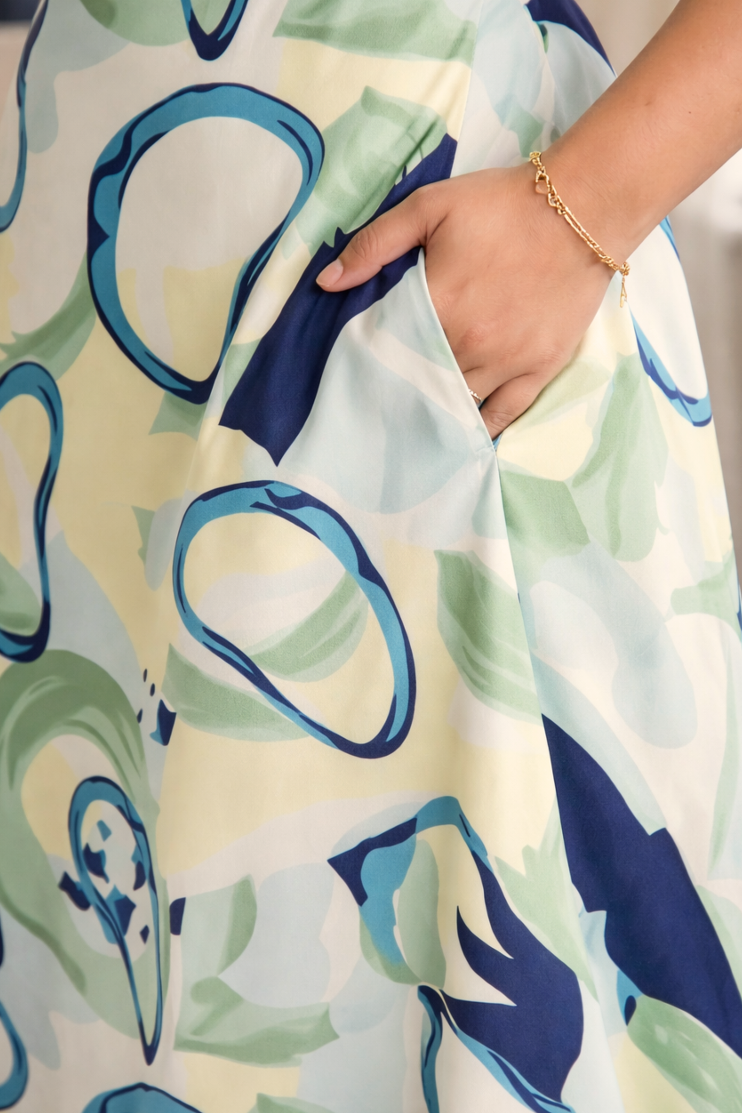 Ocean Mist Summer Dress With Pockets