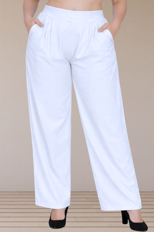 Powder Blue Belted Cotton Palazzo