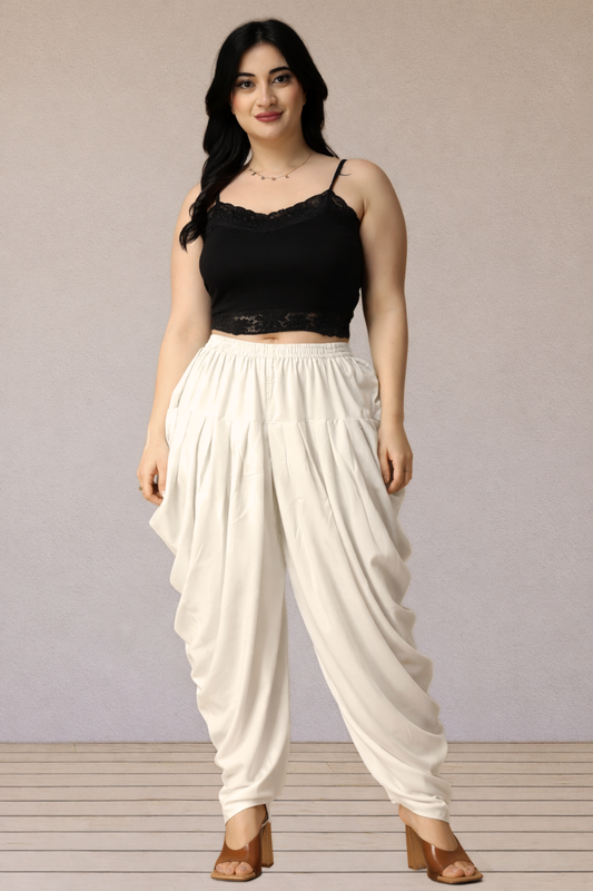 Off White Belted Dhoti Salwar