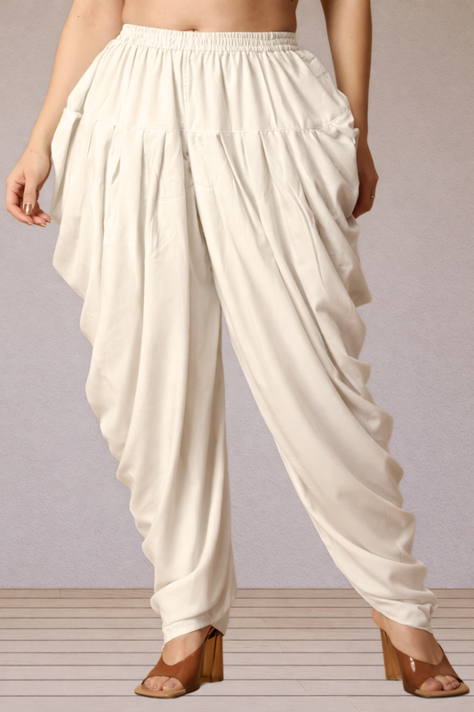 Off White Belted Dhoti Salwar