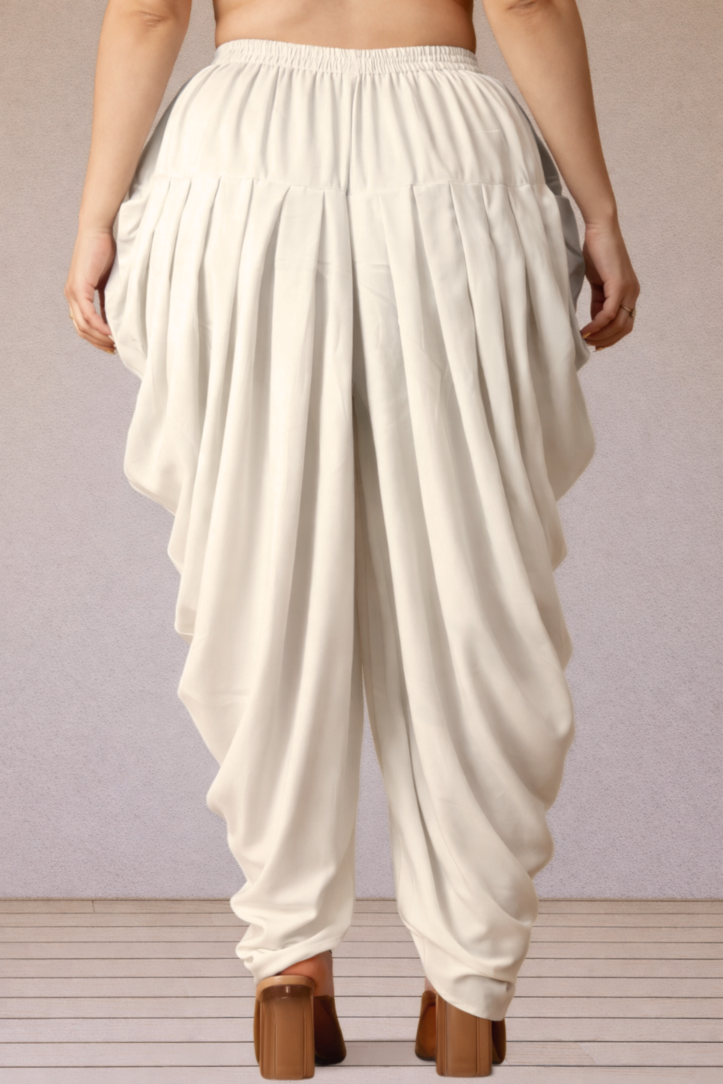 Off White Belted Dhoti Salwar