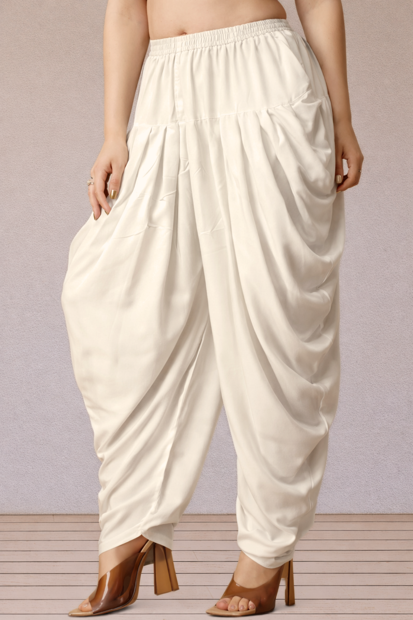 Off White Belted Dhoti Salwar