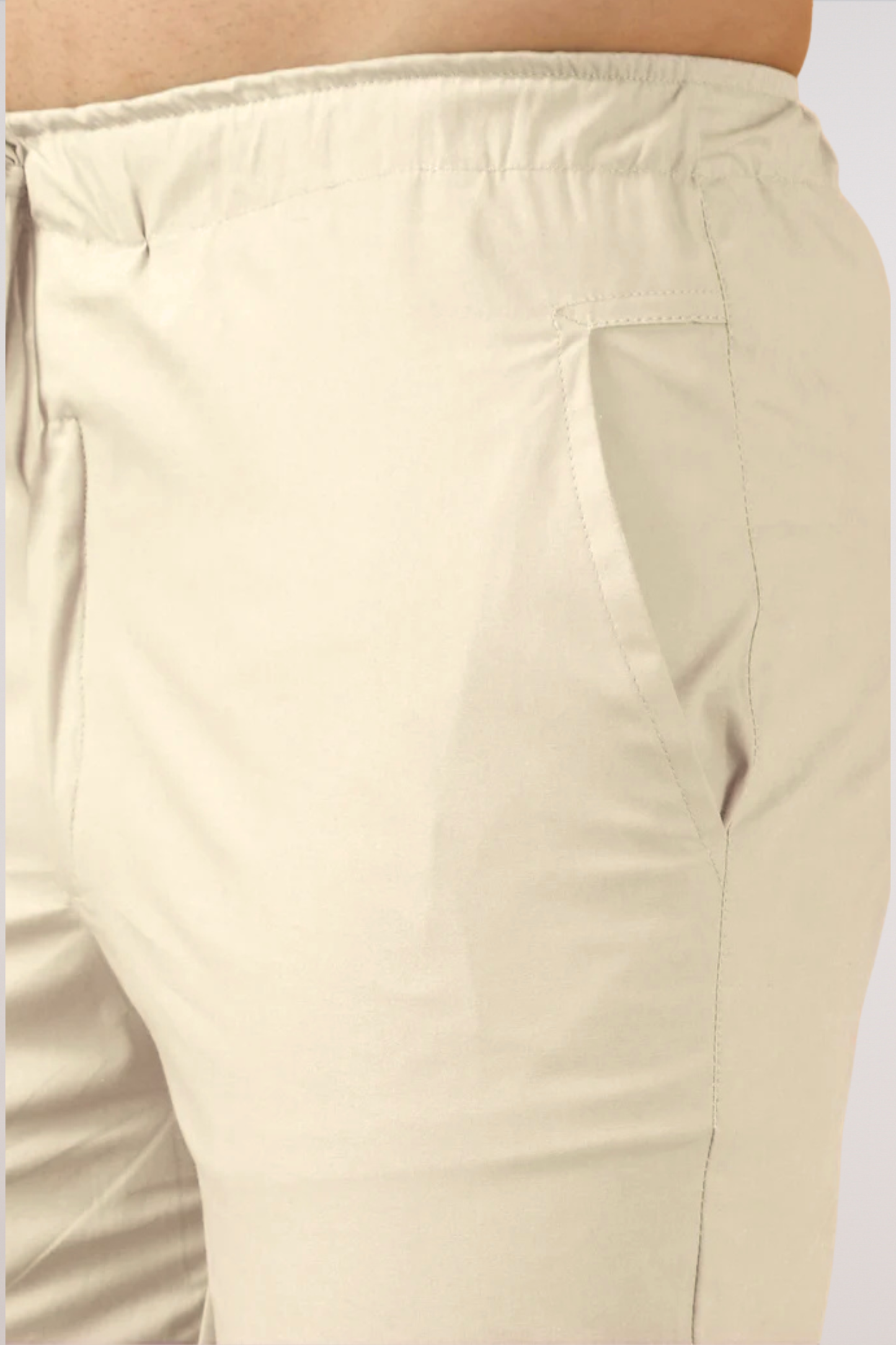 Off White Cotton Cargo Pants - 2 Pocket