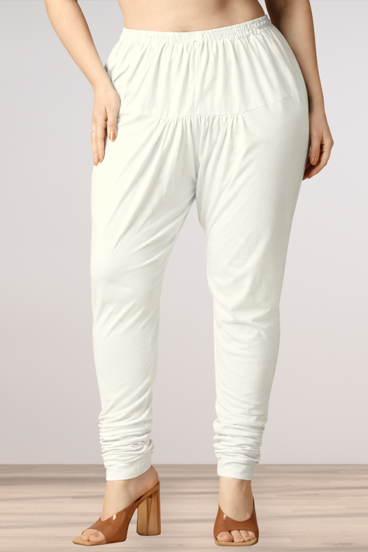 Off White Cotton Churidar Pants