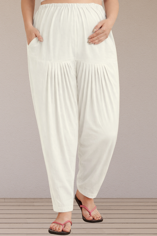 Off White Easy Fit Cotton Maternity Salwar