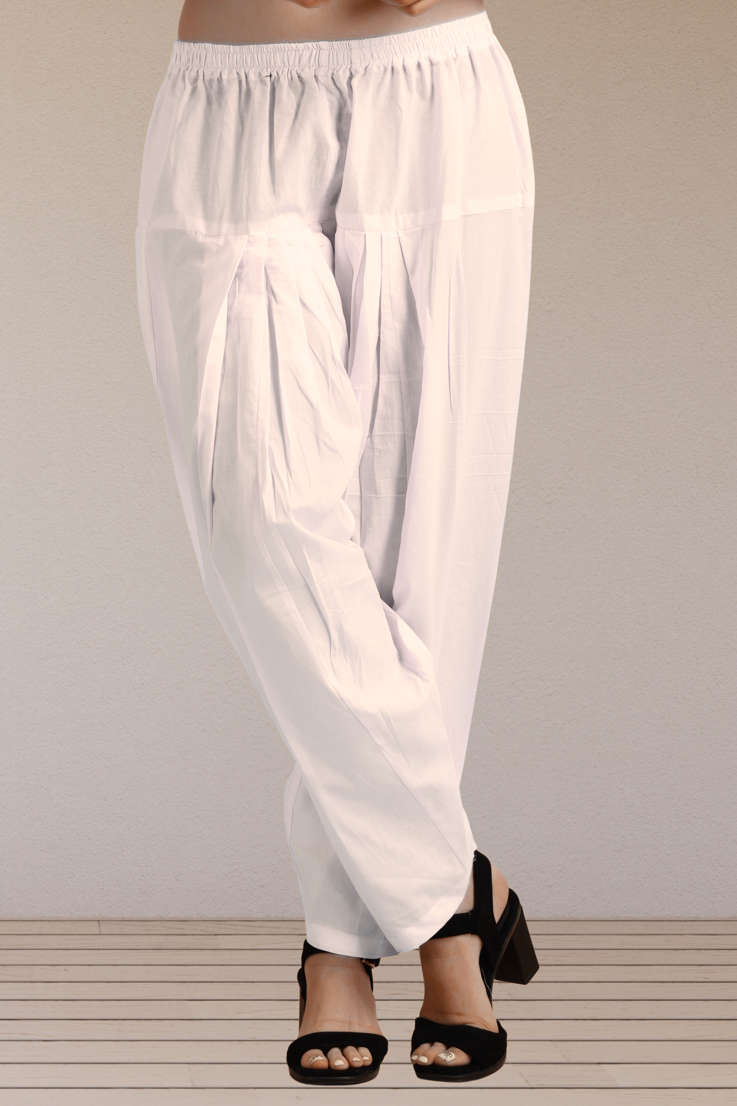 Off White Easy Fit Cotton Salwar