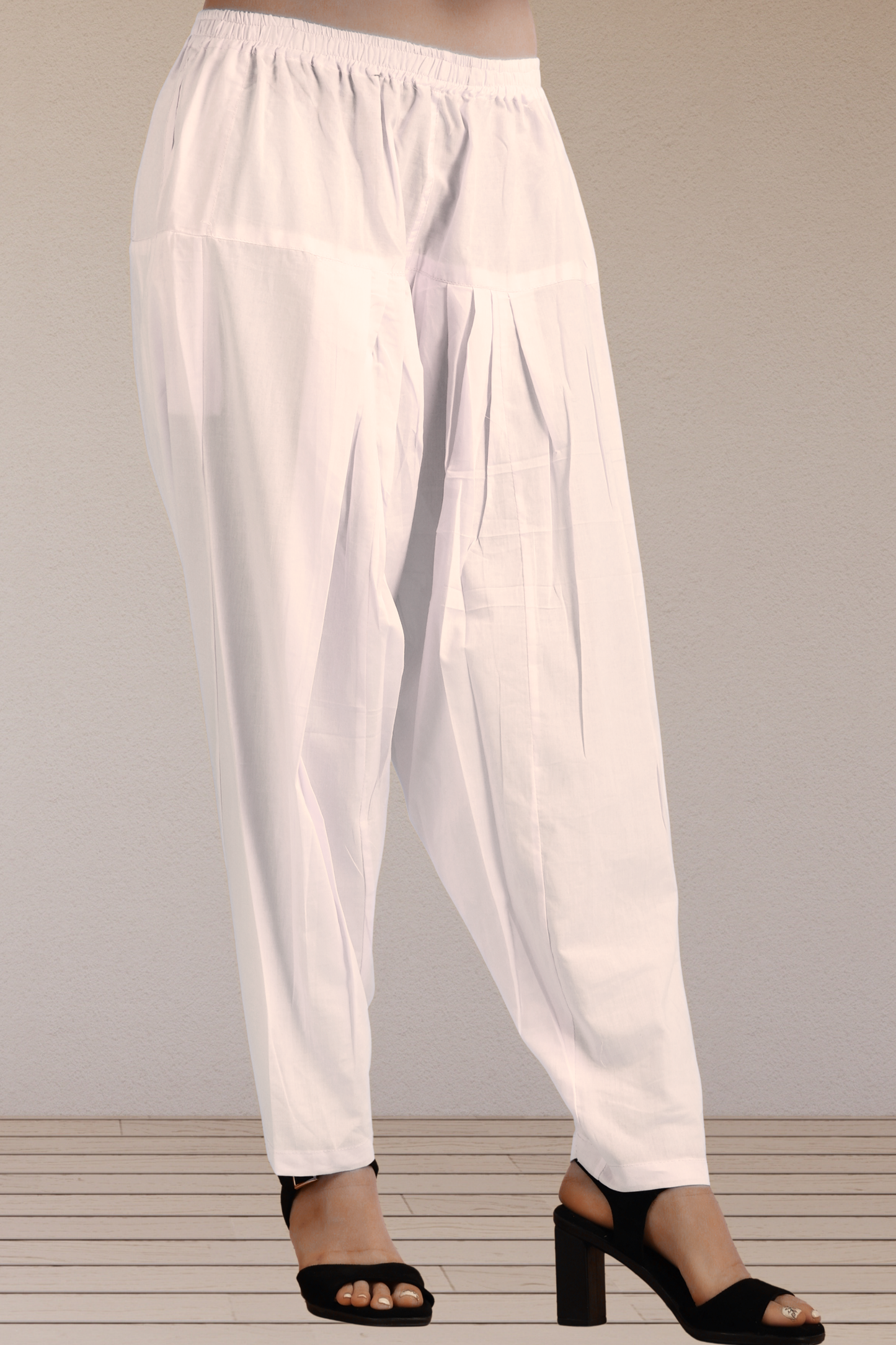 Off White Easy Fit Cotton Salwar