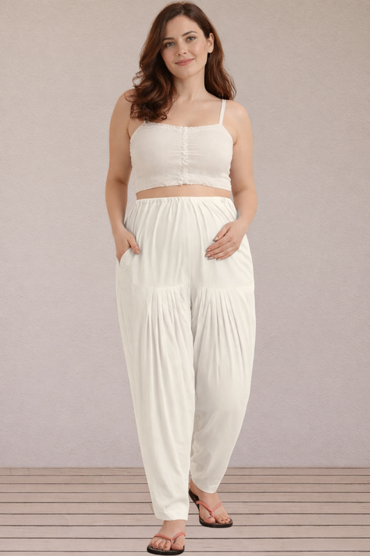Off White Easy Fit Rayon Maternity Salwar