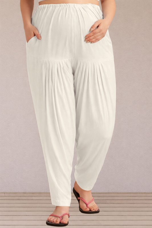 Off White Easy Fit Rayon Maternity Salwar