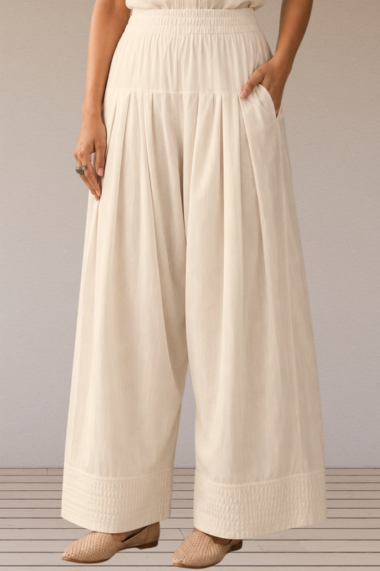 Off White Rayon Farshi Salwar