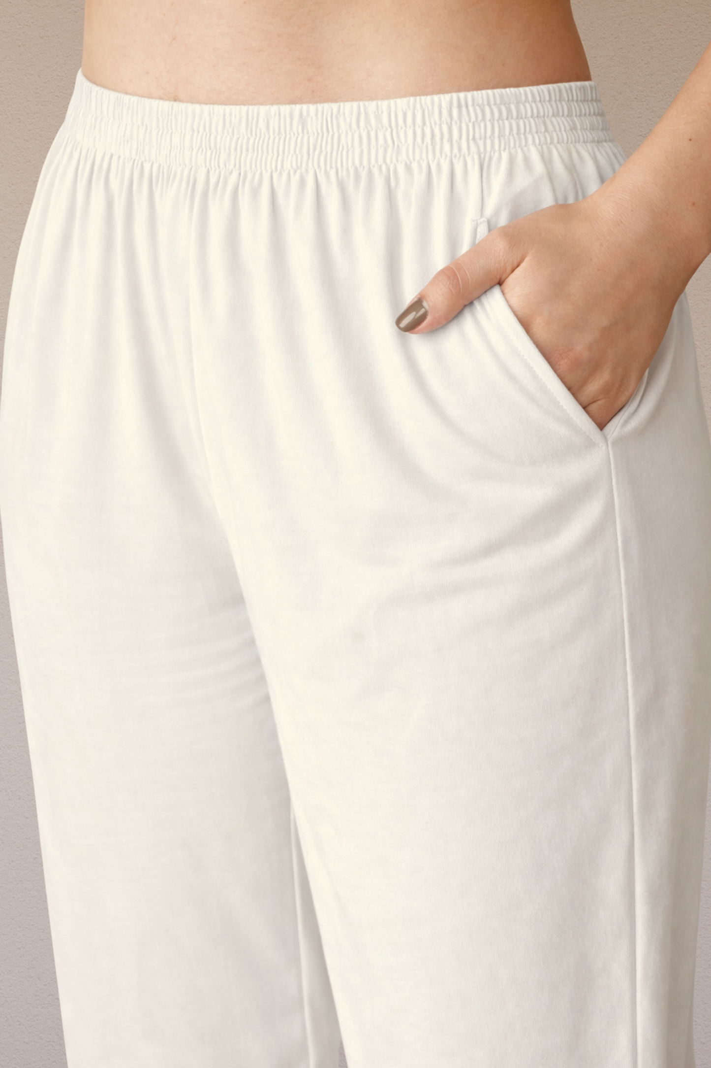 Off White Rayon Kurti Pant