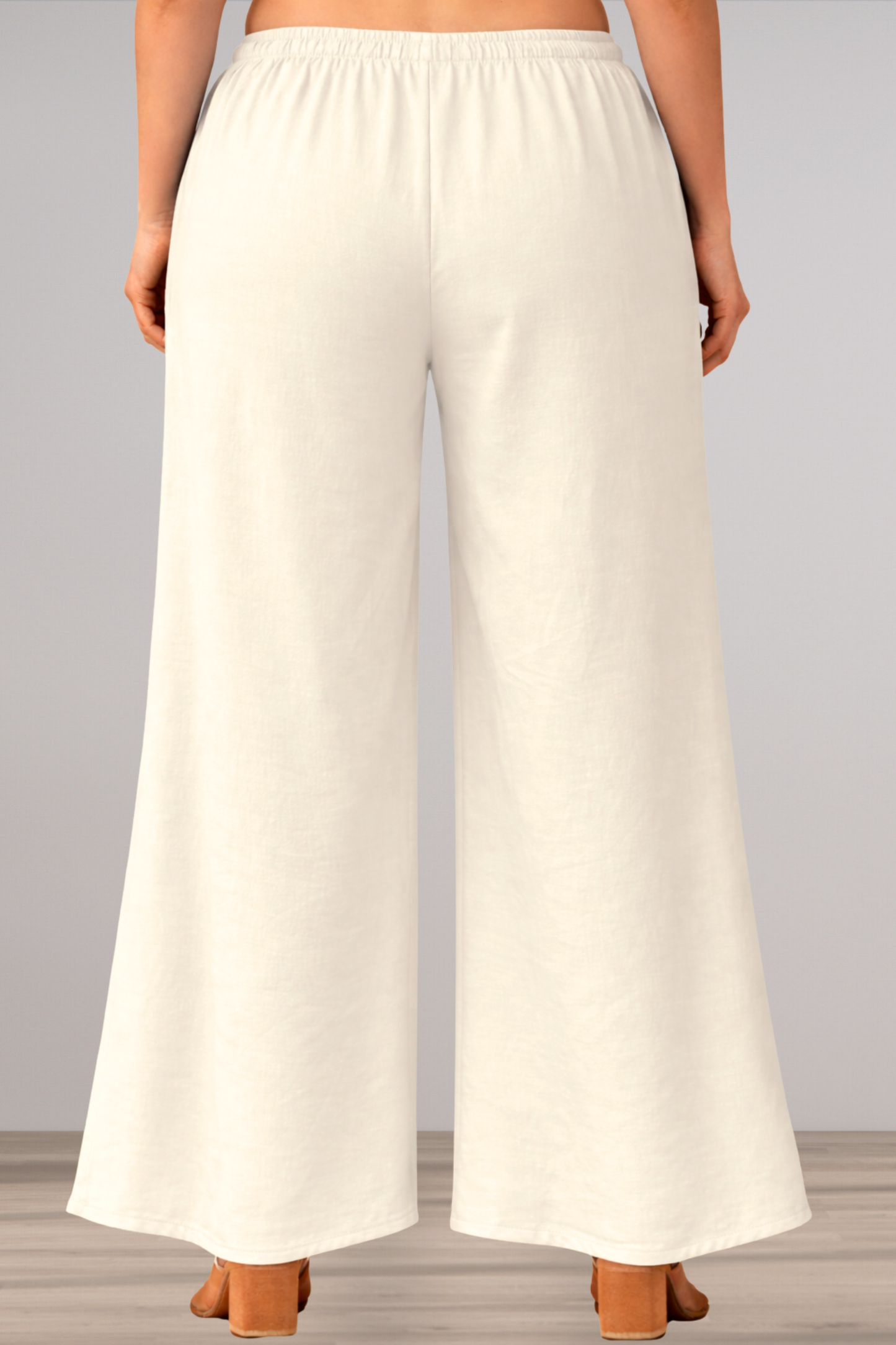 Off White Rayon Loose Palazzo