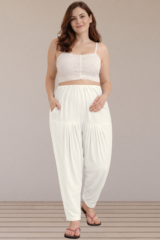 Off White Easy Fit Cotton Maternity Salwar