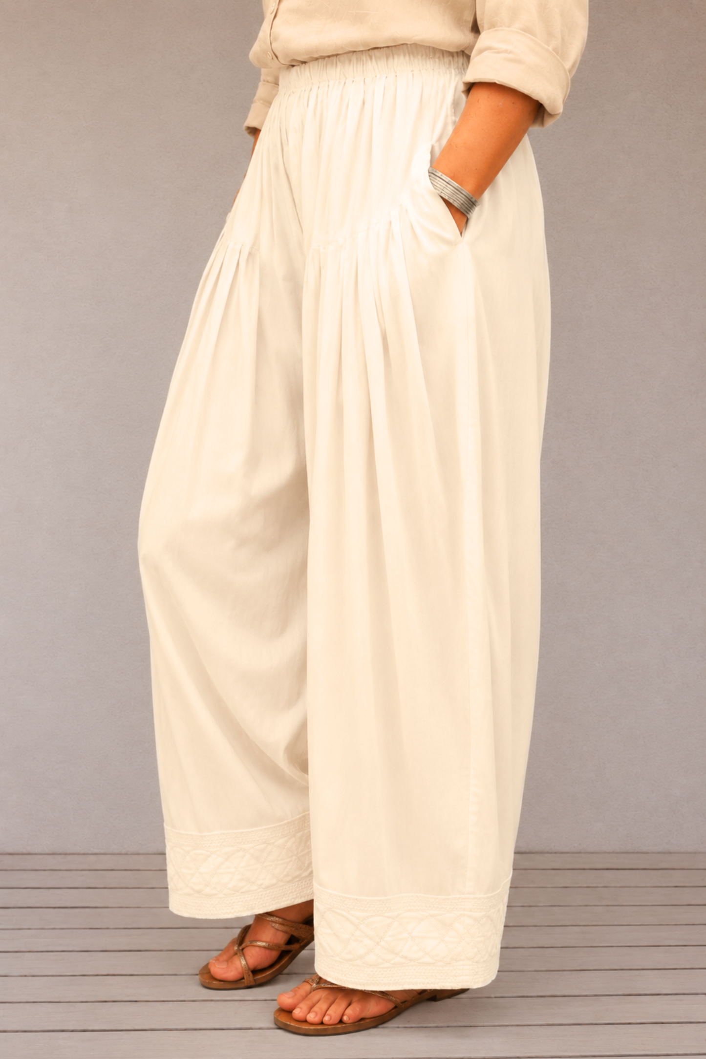 Off White Rayon Farshi Salwar