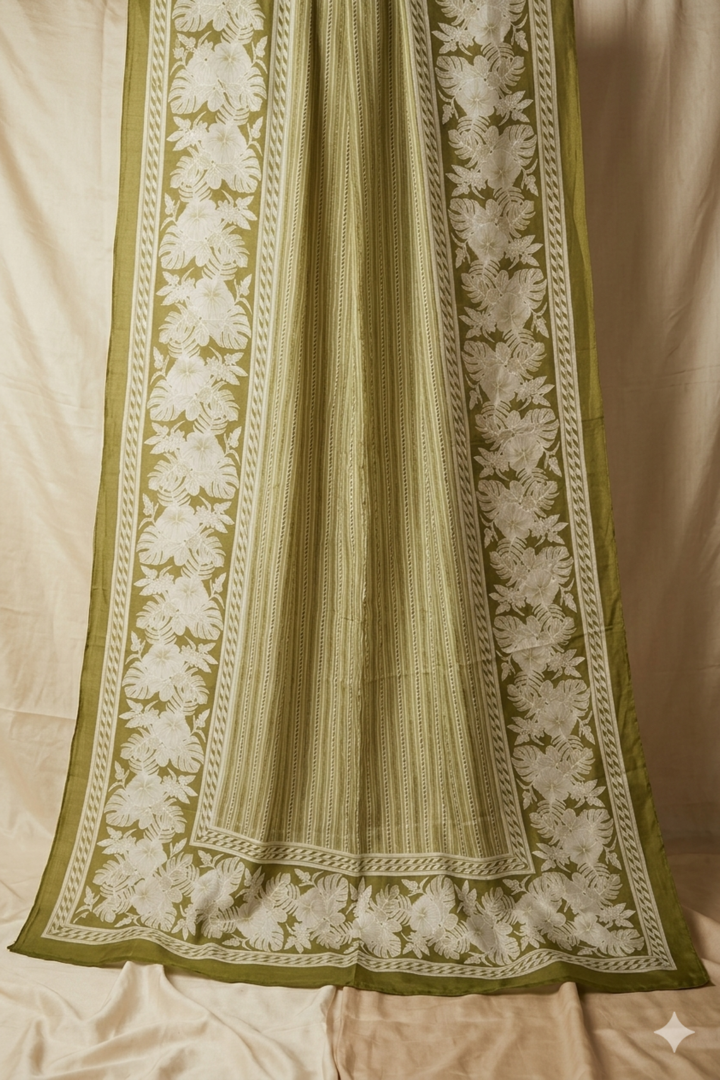 Olive Bloom Cotton Dupatta