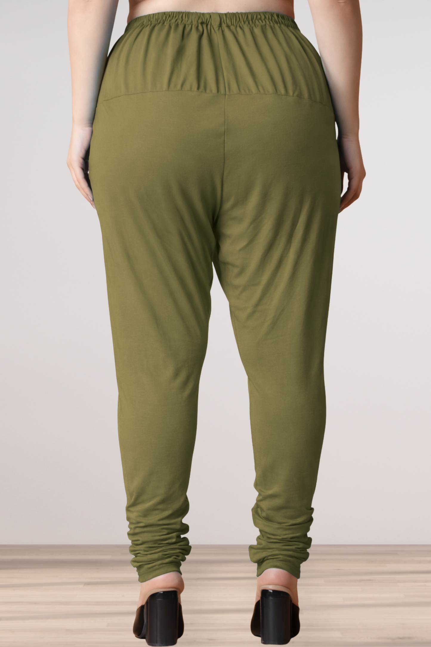 Olive Cotton Churidar Pants