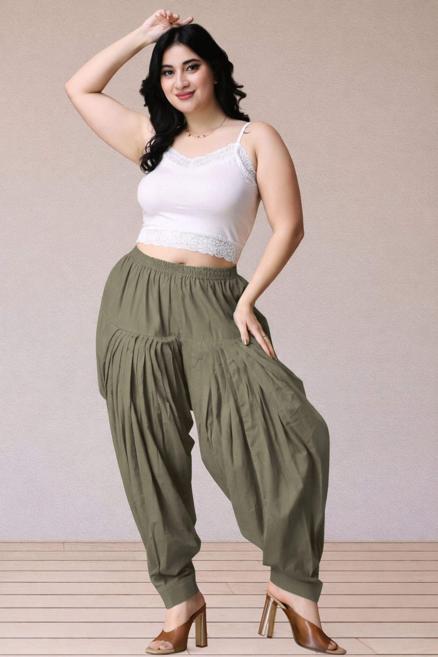 Dusty Grey Cotton Patiala Salwar Pants